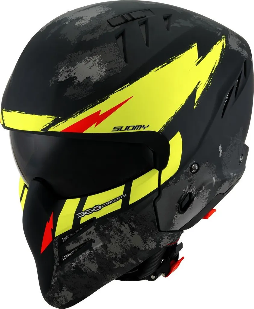 Casque jet Suomy Armor Hi Volt Noir Jaune Taille M 57/58 pour Moto
