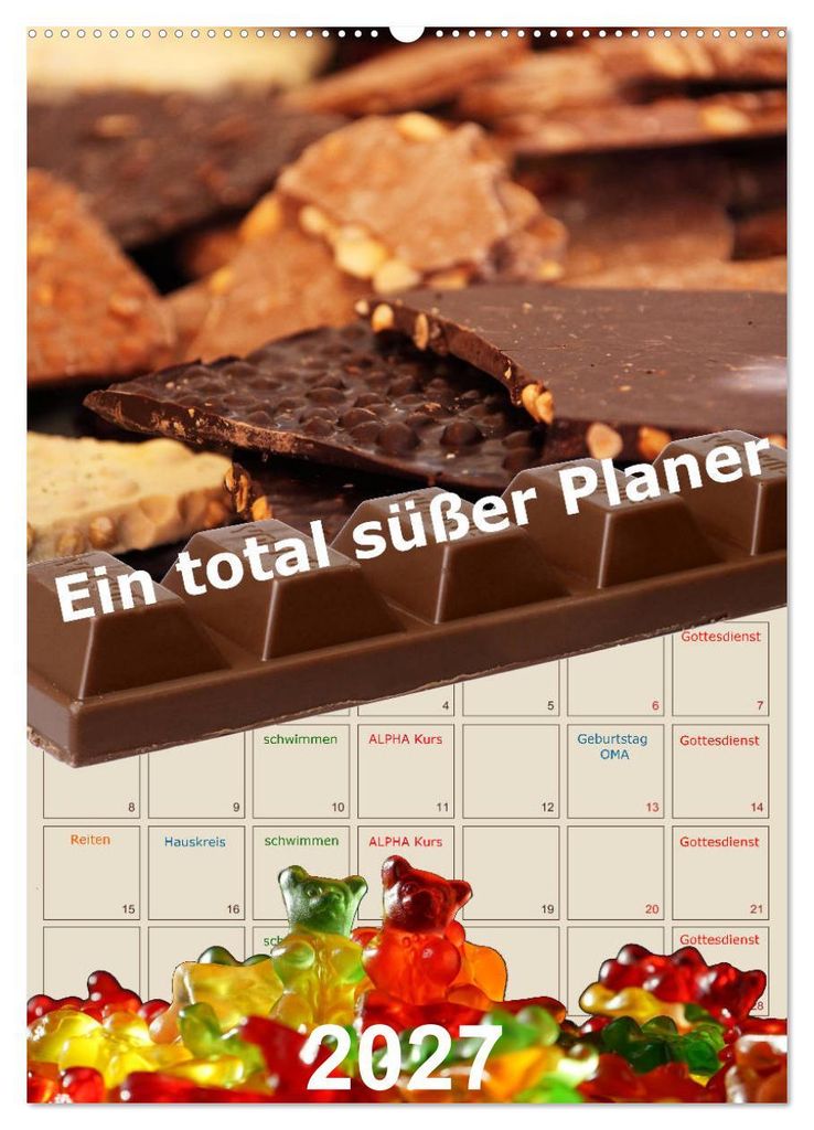 Ein total süßer Planer (Wandkalender 2027 DIN A2 hoch), CALVENDO Monatskalender