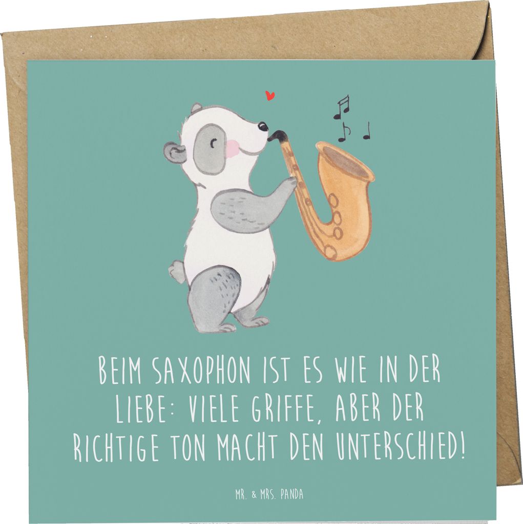 Mr. & Mrs. Panda Grußkarte Saxophon Liebe - Meeresbrise - Produktbild 
