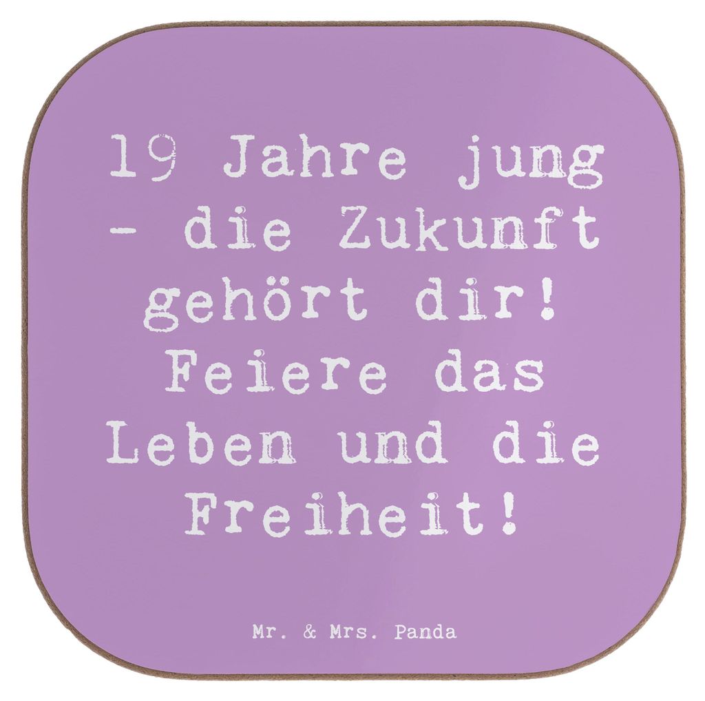 Mr. & Mrs. Panda Untersetzer für Gläser Spruch 19. Geburtstag - Lavendeltraum - Geschenk, Freude, Geburtstagsgeschenke, Geburtstagsfeier, Happy B...