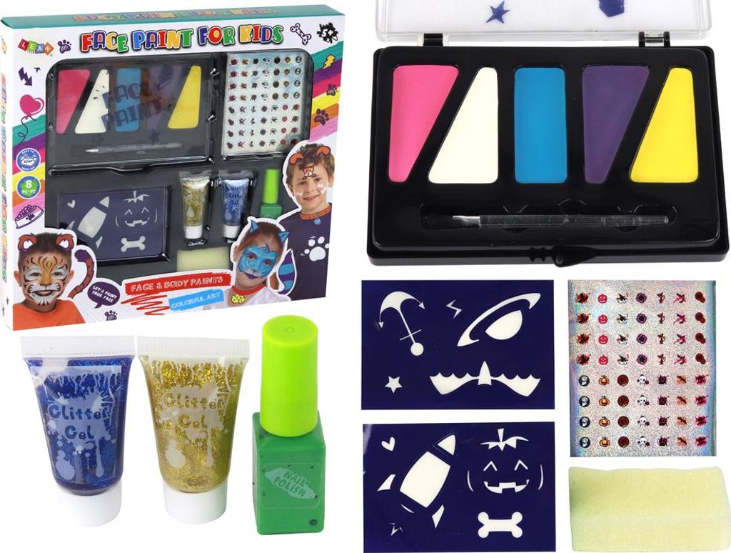 Ein Set mit Gesichts- und Nagellack für Kinder