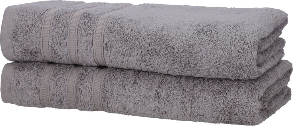 2er Pack Handtücher 50x100 cm Baumwolle Weich Frottee Uni Saugfähig Handtuch, Farbe:anthrazit