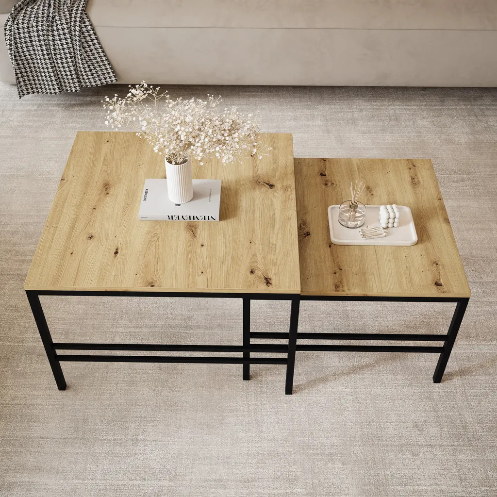 Table basse salon robuste FORMA en métal pour gagner de l'espace Noir - 4