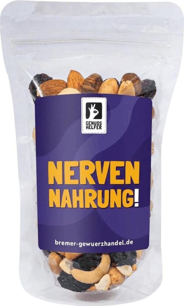 GeNUSSmischung, Nervennahrung, Nussmix, Studentenfutter mit Spruch, 175g