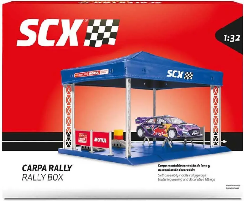 Tente de Rallye Carrée Rouge Scalextric Haute Visibilité pour Diorama