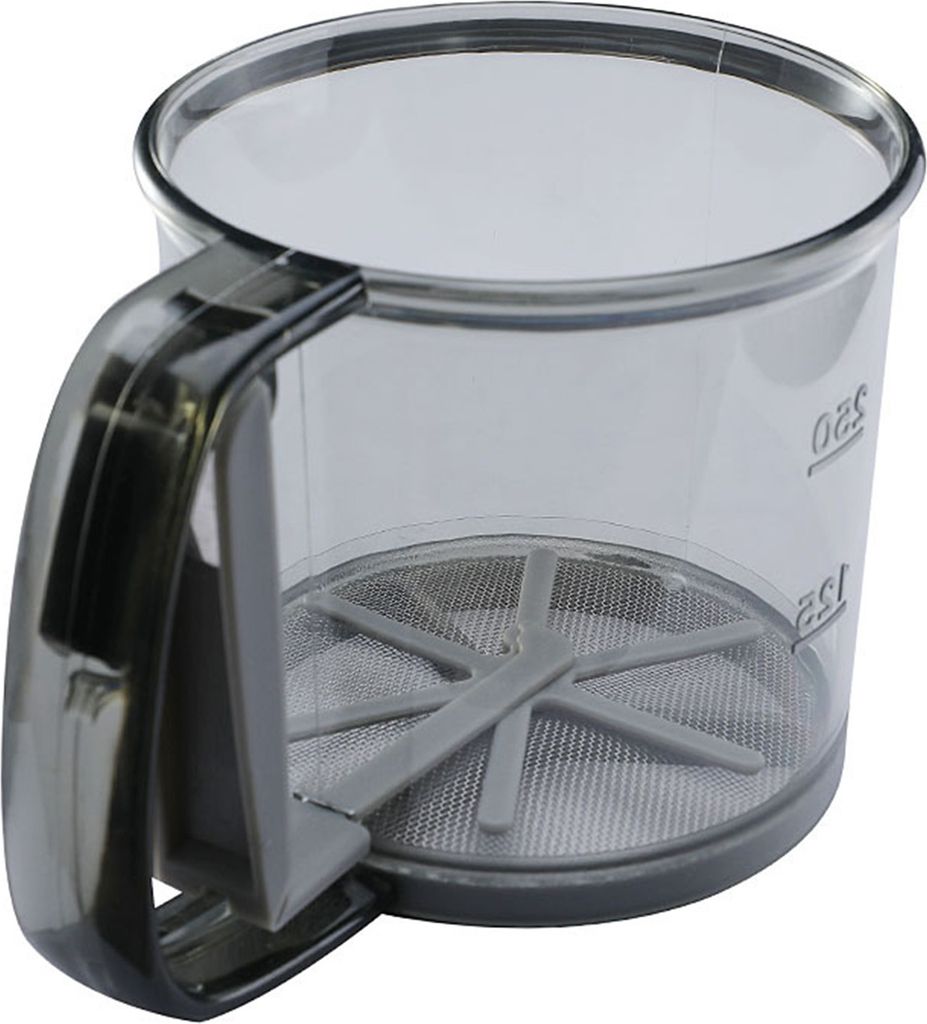 250 ml Kunststoffbecher, Mehlsieb, feines Netz, einfach zu verwenden, sauber, handlich, multifunktional, kompakte Größe