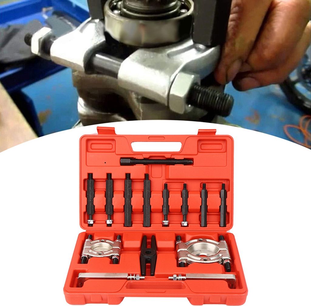 14pcs Auto Gearbox Bearing Puller Separator Set Alloy Steel Removal Bar Demontage Werkzeug