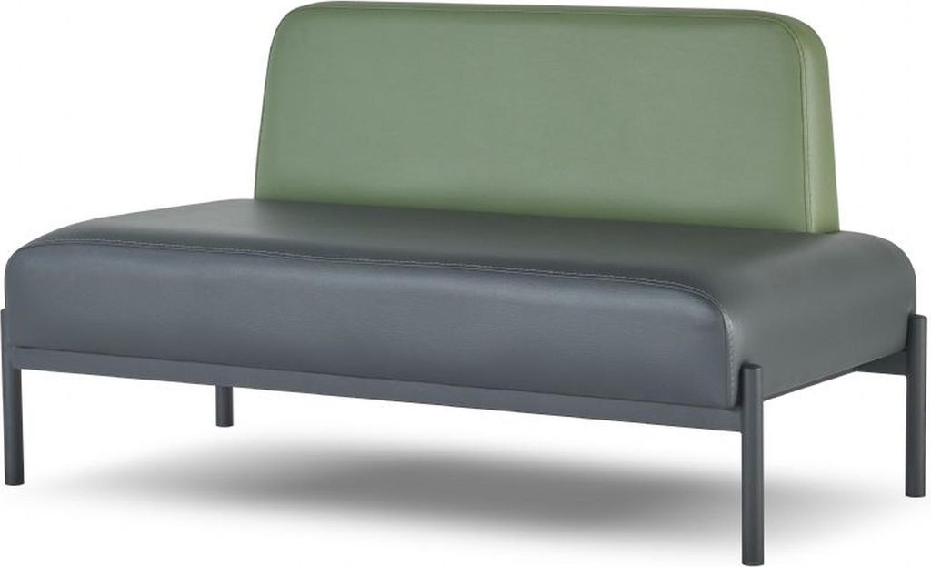 Sofagarnitur Schwarz Grün Rot Art Deco Sofa-Set 2-Sitzer Sessel Hocker