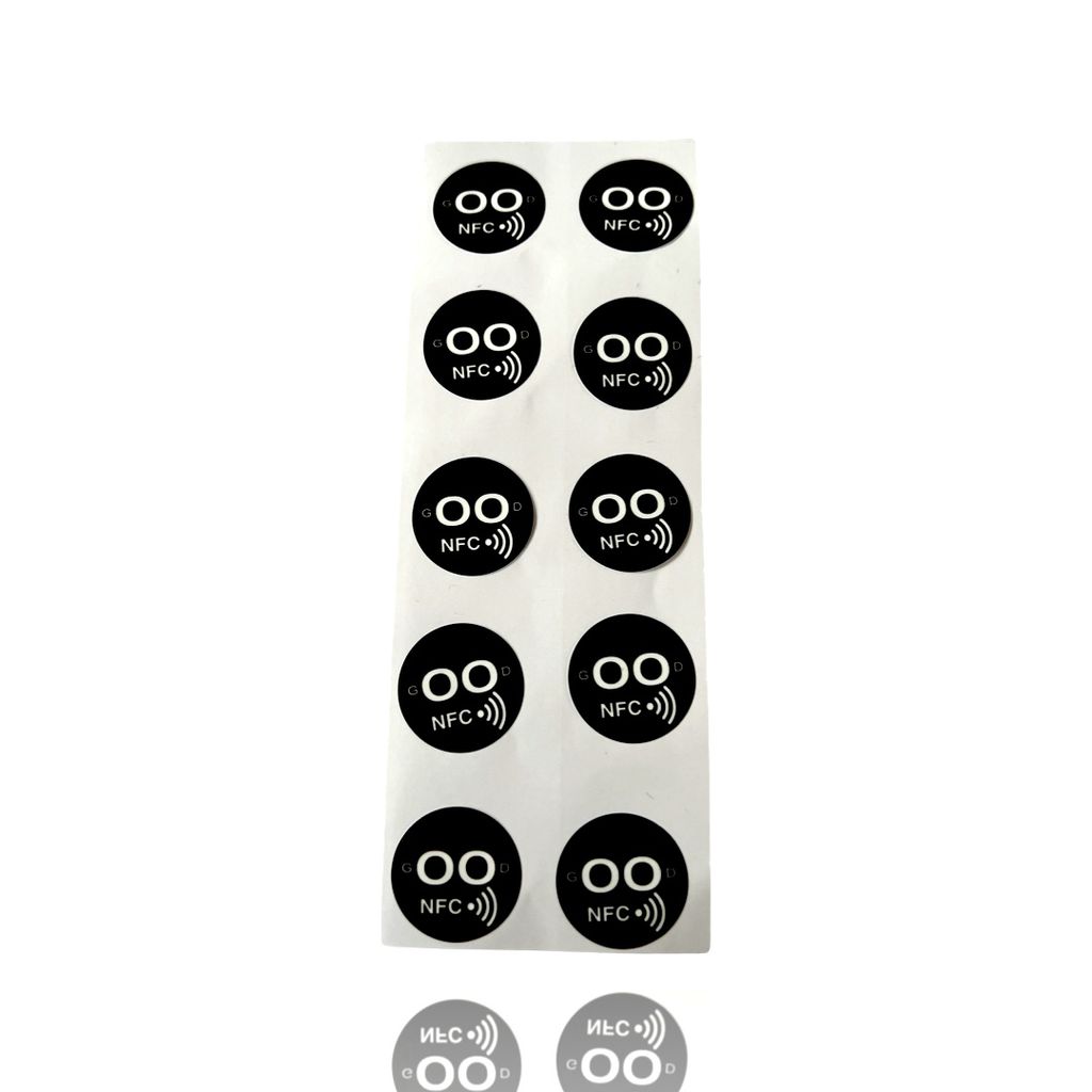 10xNFC-NTAG215 GOOD Sticker schwarz zum aufkleben für alle Produktbild 