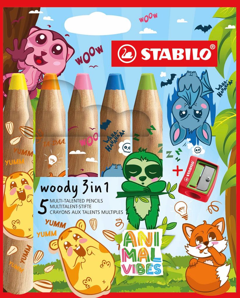 STABILO Buntstift woody 3 in 1 Animal Vibes