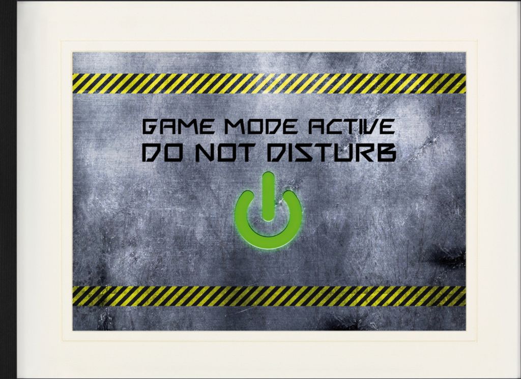 Gaming Gerahmtes Bild Mit Edlem Passepartout | Wand-Bilder | Im Bilderrahmen - Game Mode Active, Do Not Disturb (60 x 80 cm)