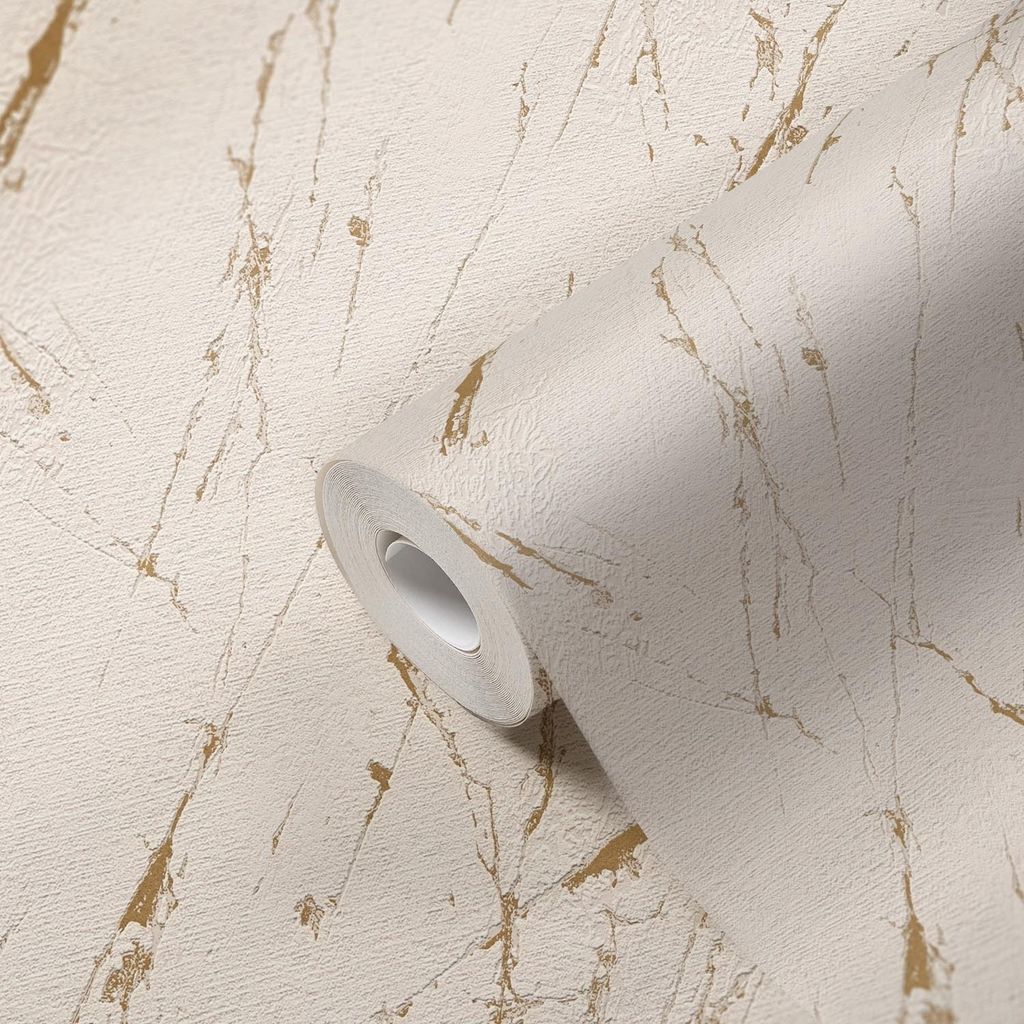 Vliestapete Steintapete Beige Gold Steinoptik 393364 Produktbild 