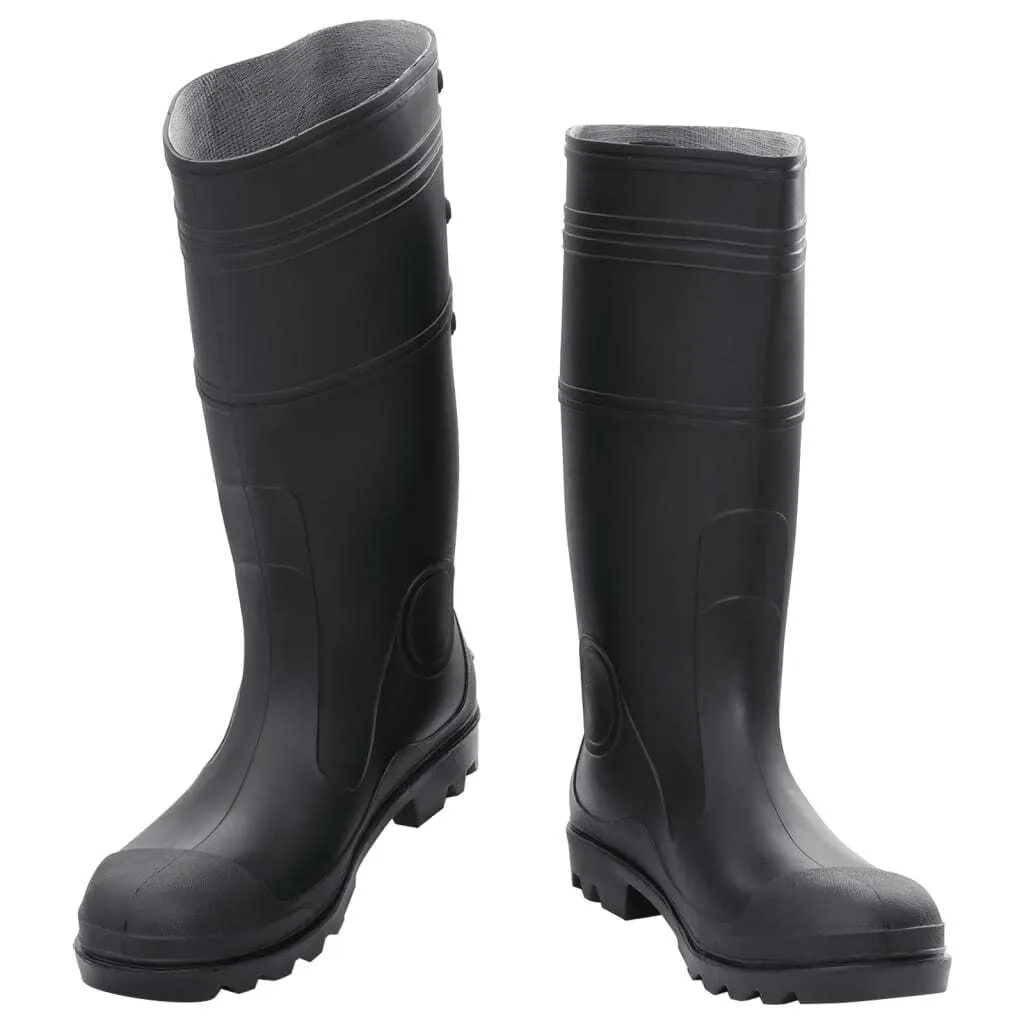 vidaXL Bottes en caoutchouc noir taille 44 en PVC durable et flexible