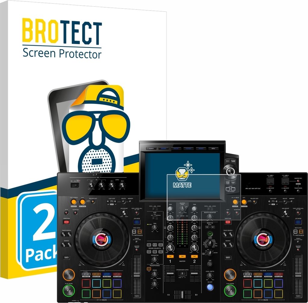 2x BROTECT Schutzfolie für Pioneer XDJ-RX3 Displayschutz Displayschutzfolie Folie Matt Entspiegelungsfolie