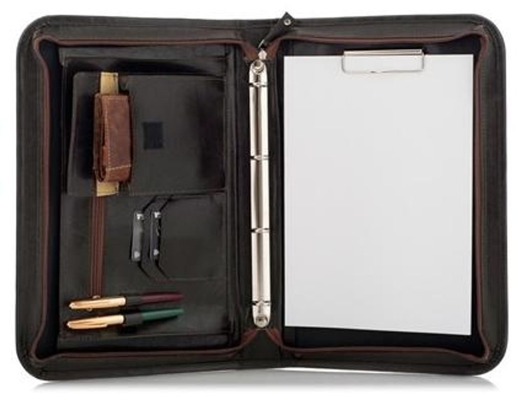 Belveder Leder Organizer für Dokumente und Arbeit, Business Mappe praktisch elegant klassisch Braun 01SB