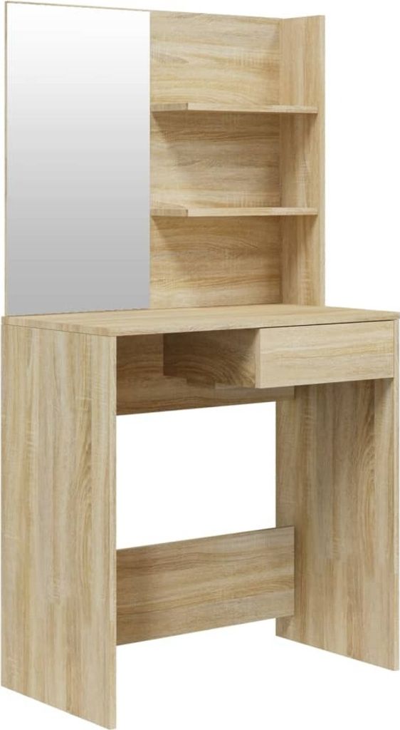 vidaXL Coiffeuse avec miroir Chêne Sonoma 74,5x40x141 cm Image du produit 