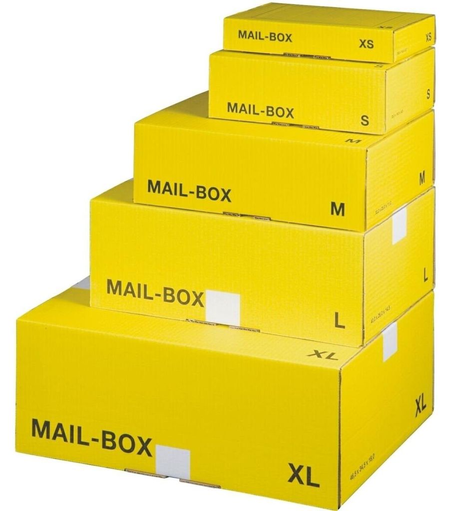 smartboxpro Paket-Versandkarton MAIL BOX, Größe: XS, gelb - Produktbild 