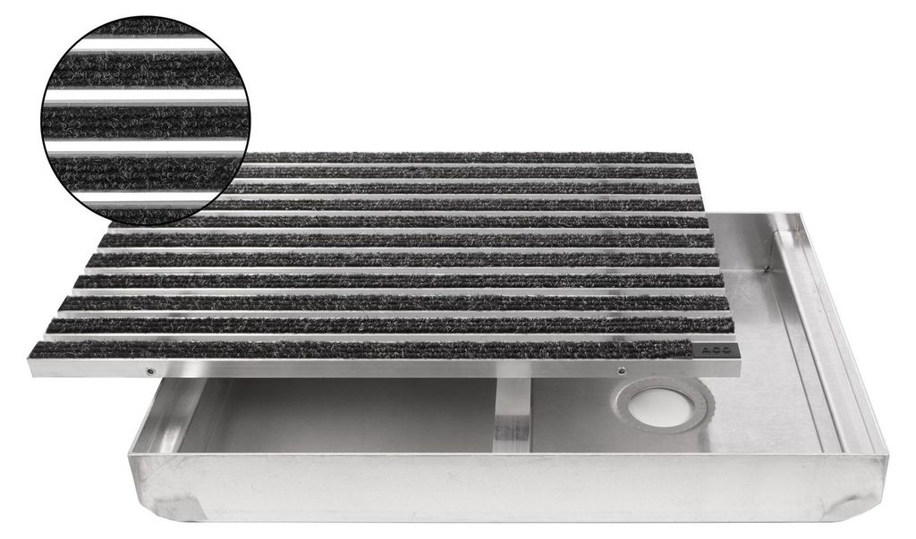 ACO Eingangsmatte Vario + Emco Bodenwanne 75mm Aluminium, Produktbild 