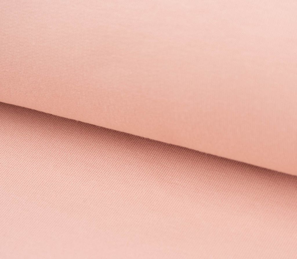 French Terry Stoff Organic Bio uni hell altrosa 1,50m Breite