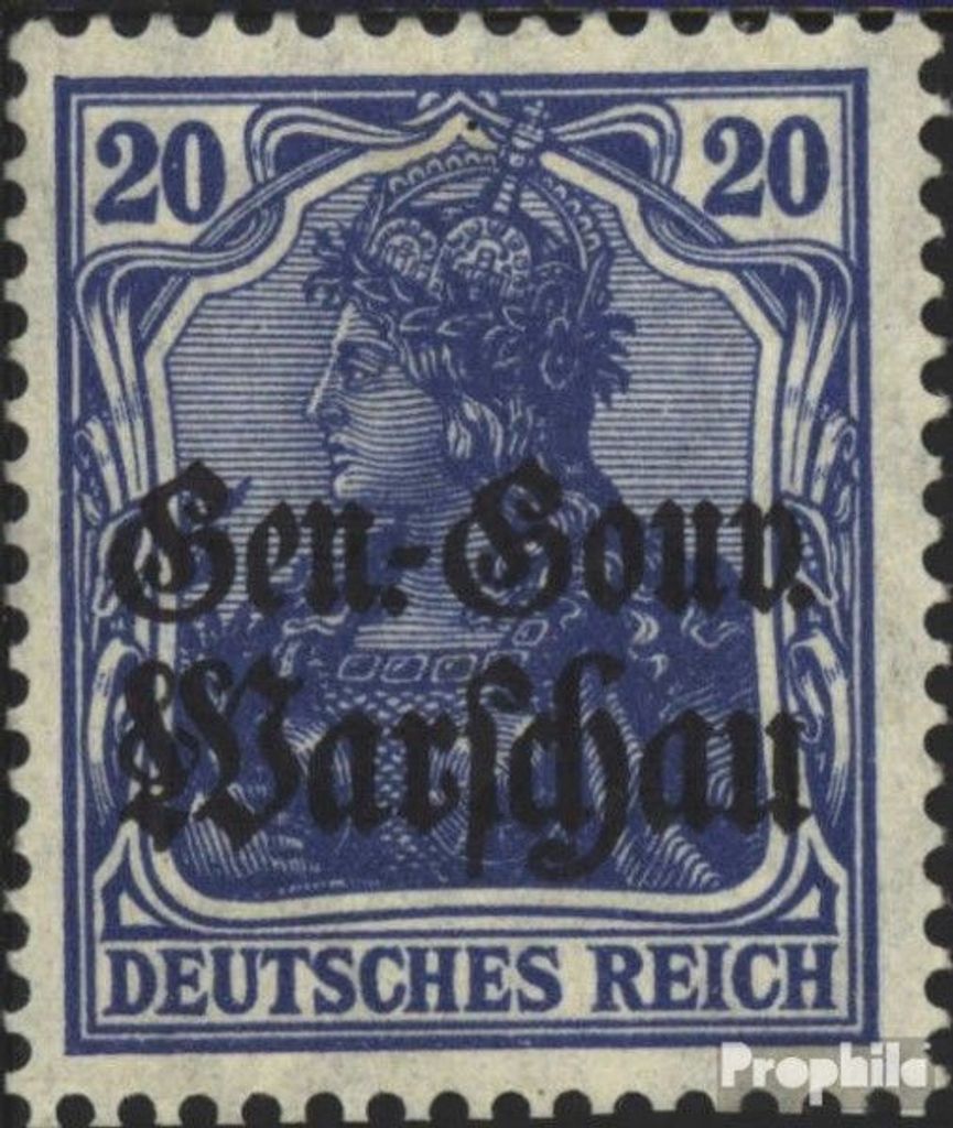 Briefmarken Dt. Besetzung Polen 1. WK 1916 Mi 13a postfrisch Germania