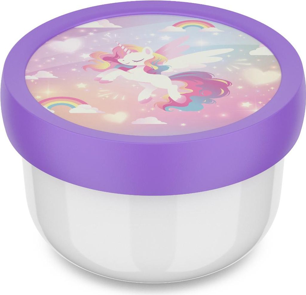 Mepal - Obstbox Campus - Snackbox für Kinder - Spülmaschinen- und mikrowellenfest - BPA-frei - 300 ml - Unicorn Glow