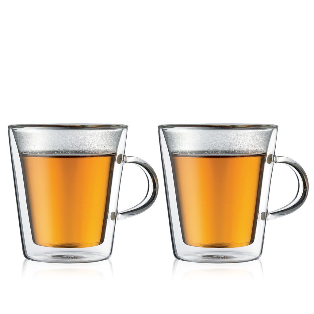 Bodum 2 Stück Tasse mit Griff, doppelwandig, 0.2 l