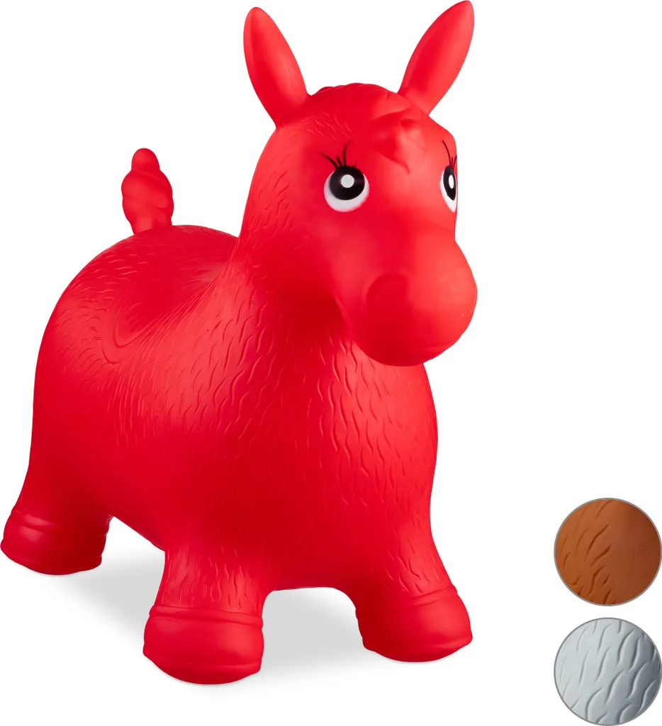 Relaxdays Cheval Sauteur Animal Sauteur Gonflable avec Pompe pour Enfant