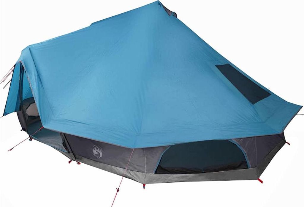 vidaXL Tipi Zelt mit Dach mit Speicher Blau 680 x 430 x 270 cm Taft