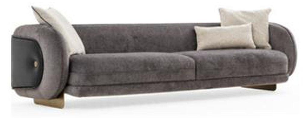 Wohnzimmer Grau Textil Sofa 4 Sitzer Luxus Möbel Sitz Design Couch Lounge