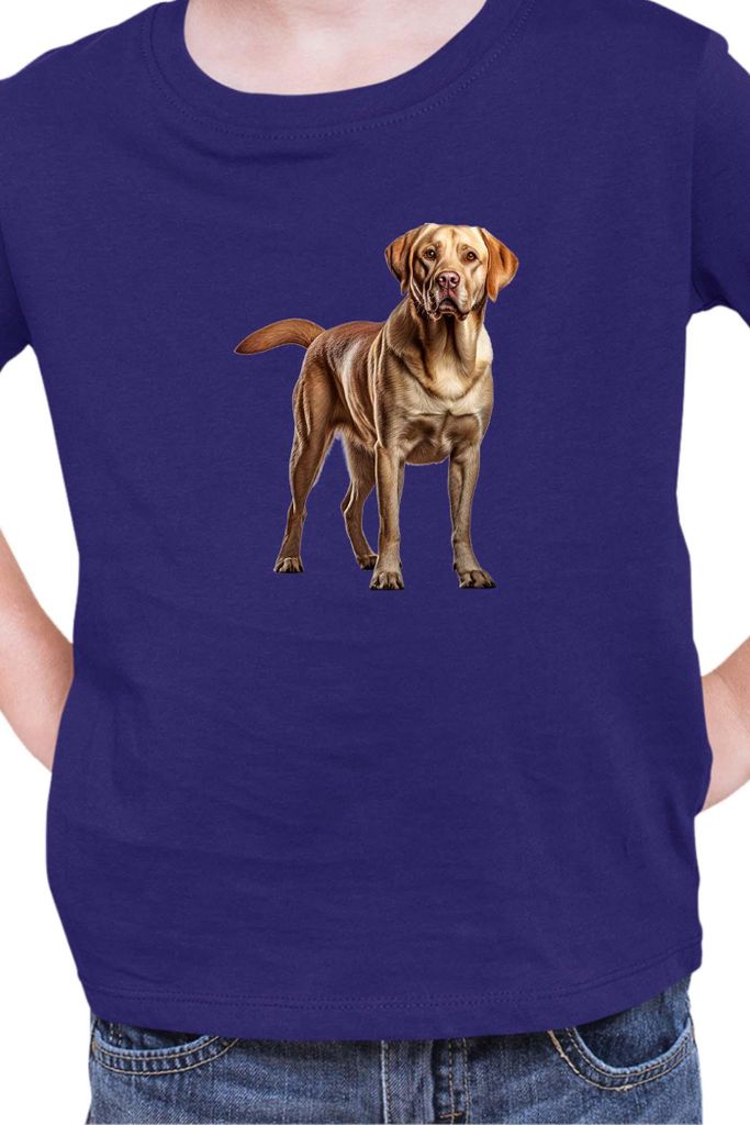 Kinder T-Shirt Dogs Breeds Labrador Retriever Dog Breed 005, 3-4 Jahr - 104 / Dunkelblau