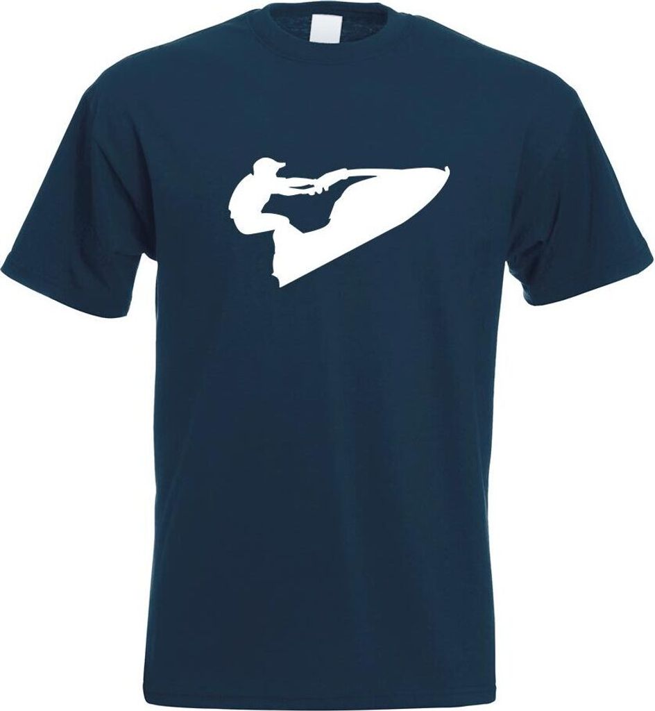Kiwistar - T-Shirt - Navy - Jet-Ski Jetboot Fahrer Figur Motiv Bedruckt Funshirt Design Print - mit Motiv Bedruckt - Funshirt Design - Sport - Frei...