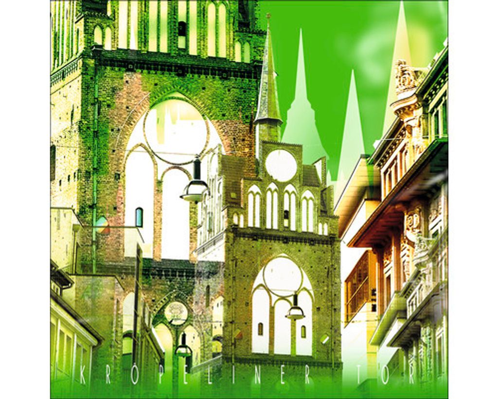 Glasbild Rostock Kröpeliner Tor 50x50 cm Produktbild 