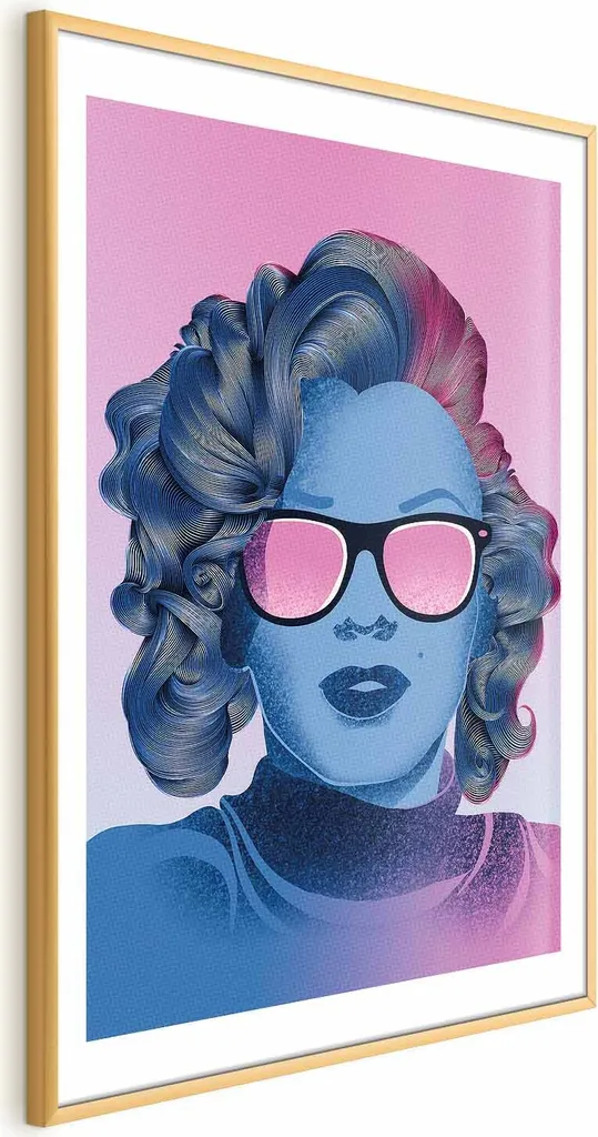 Poster Norma Jeane 60x90 cm con cornice dorata con margine