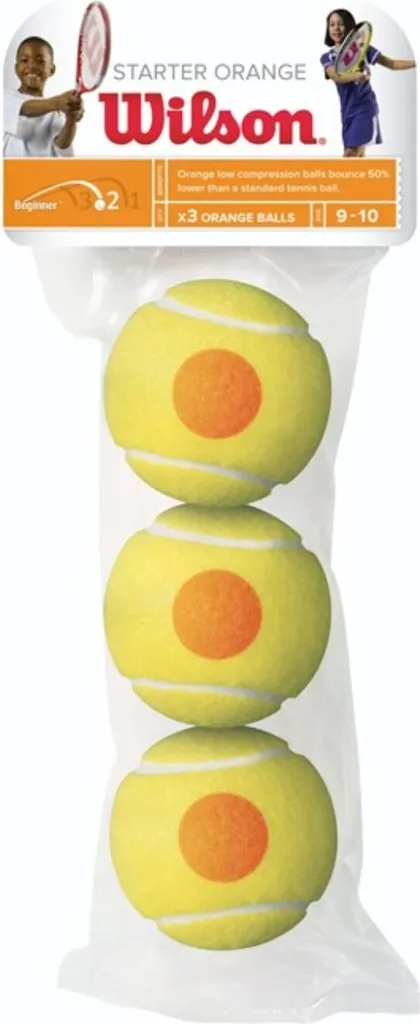 Balle de Tennis Débutant Wilson Stage 2 Orange pour Enfant x3