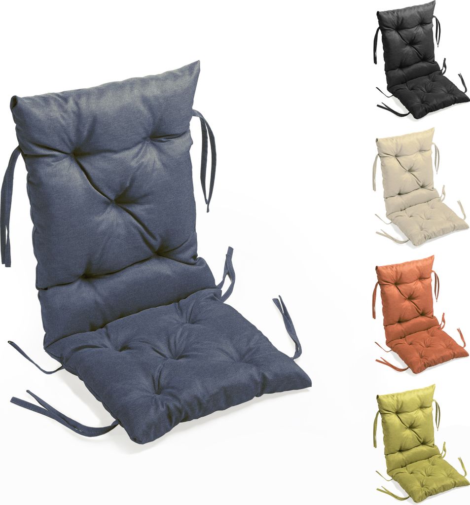 sunnypillow Bankauflage Stuhlkissen Bankkissen 50 x 50 x 50 cm Sitzkissen und Rückenkissen für Hollywoodschaukel Polsterauflage Auflage - Blau