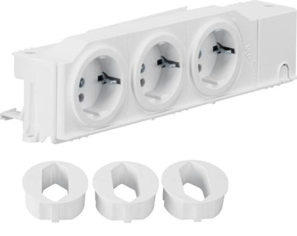 Hager Gniazdo SCHUKO 3-krotne 230V VDI szyna TS/płyta Zdjęcie produktu 