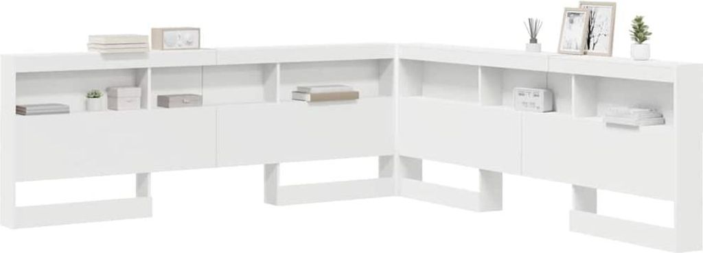 "im Sonderangebot"Aufbewahrungskopfteil Moderner design - legantes Kopfteil fürs Bett - mit Regal Weiß 200 cm Holzwerkstoff DEMöbel 7924459
