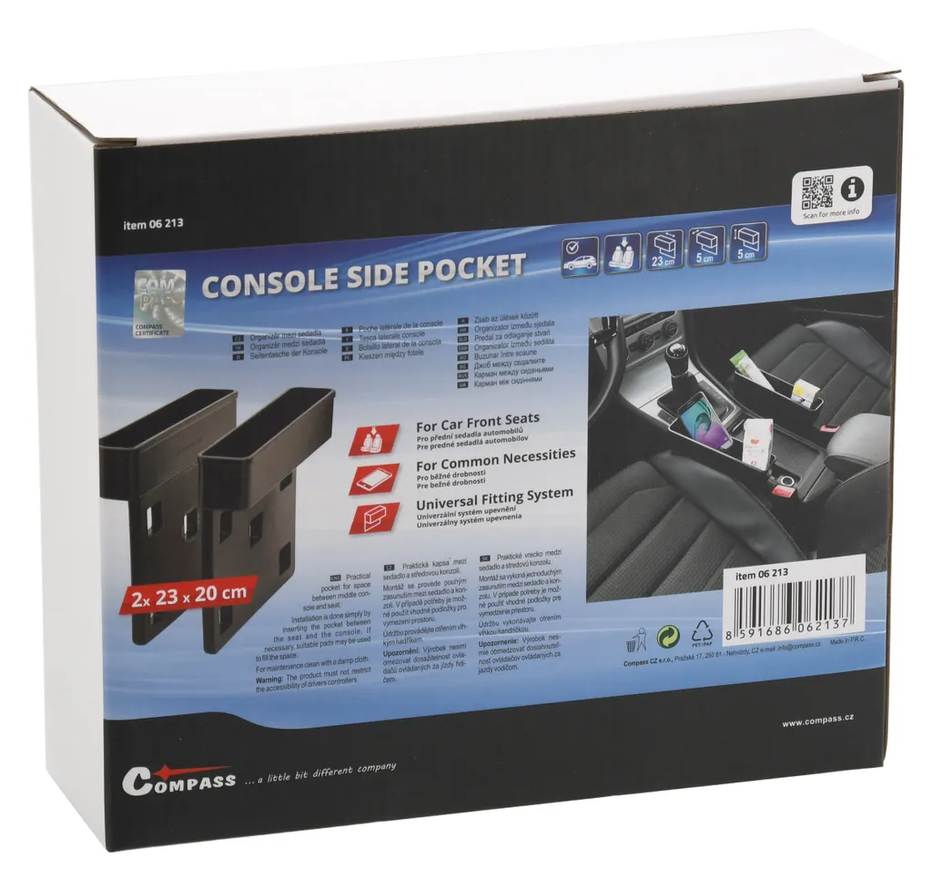 Compass 06213 Organizer Auto tra i Sedili - Set 2 Pezzi 23x20 - 6