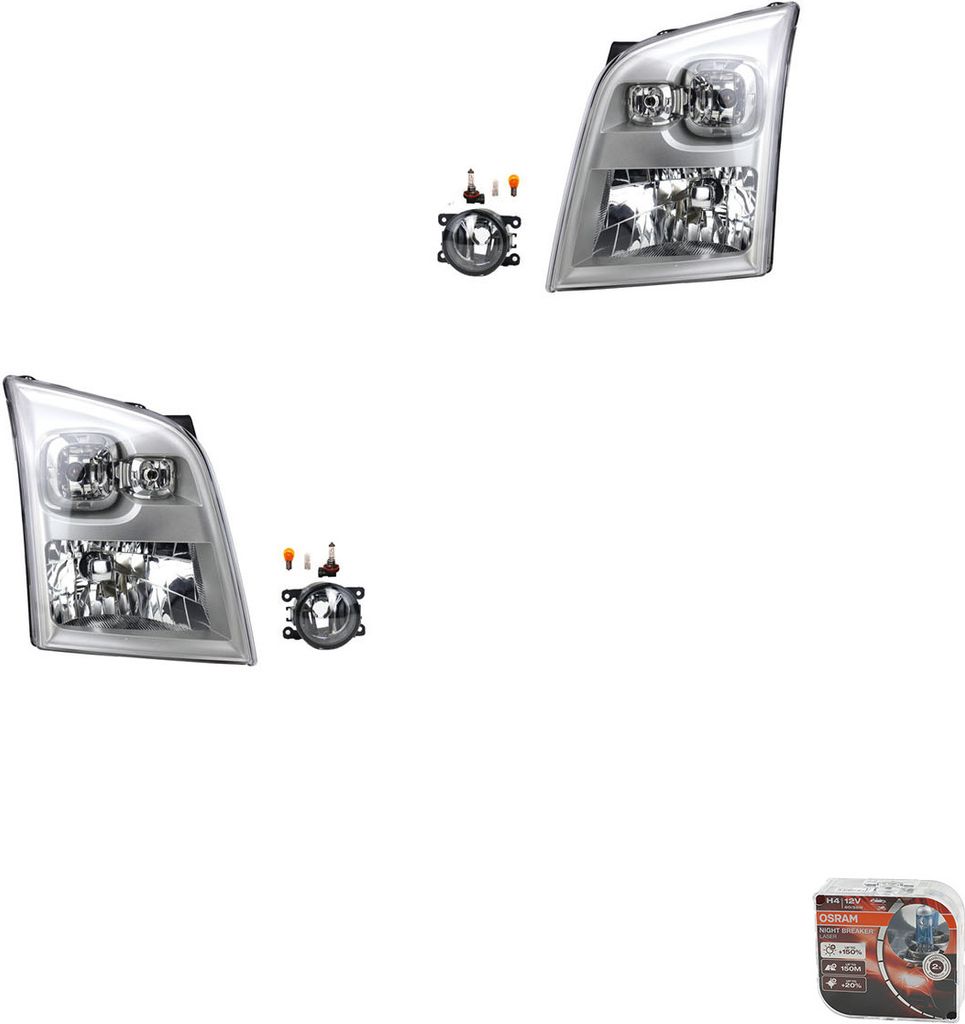 Johns, Scheinwerfer Satz + Osram Night Breaker Laser passend für Ford Transit 06 07/06 8200074008 6202E1 00006202E1 6710027 0000620639 620639 0000...