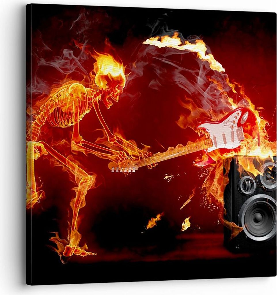 Bild auf Leinwand - Leinwandbild - Feuer Instrument Skelett Produktbild 