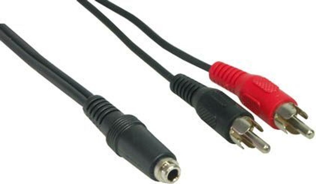 Audio Adapter 3.5mm Stereo Klinke Bu./ 2x Cinch St., 0,2m, Good Connections