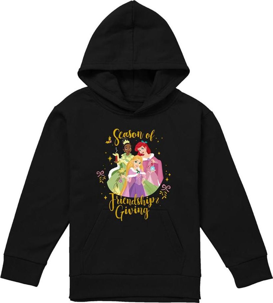 Disney Princess - "Season Of Giving" Kapuzenpullover für Kinder, meliert, weihnachtliches Design TV22469 (128) (Marine)