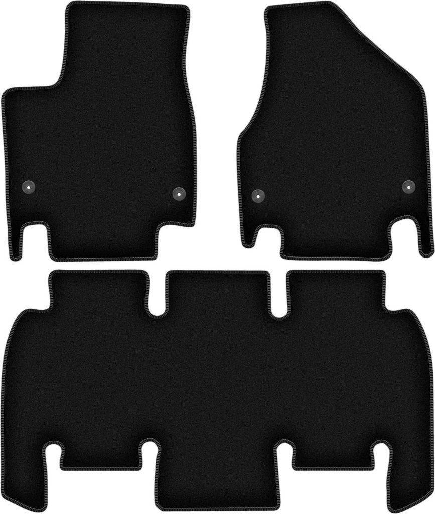 Wielganizator Velours-Autoteppiche – passend für Chrysler Pacifica RU (Minivan, Bj. 2016-) – schwarz, passgenau, mit Befestigungen set 3 Stk.