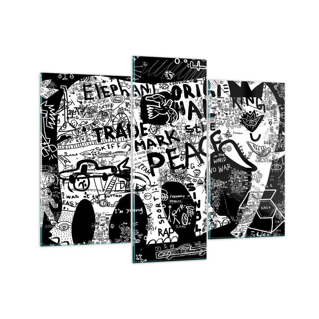 Bilder auf glas - Elefant symbol abstraktion tier - 130x100cm - Glasbilder - Wandbilder - Kunstdruck - Wanddekoration aus Glas - Glas Bilder - Wand...