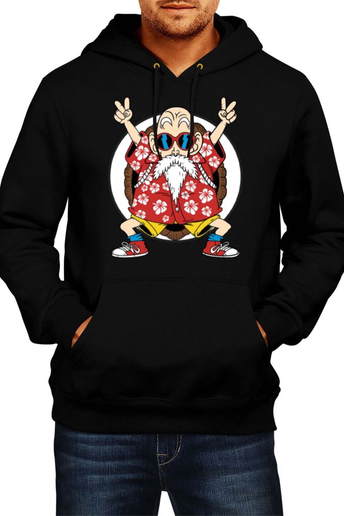 Herren Kapuzenpullover Japan Anime Manga Comics Dragon Anime Manga Ball Z Master Roshi 02, Man L / Schwarz