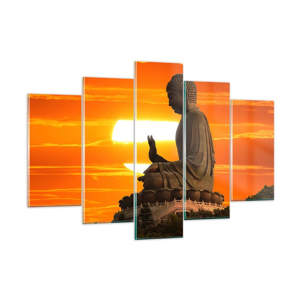 Bilder auf glas - tempel buddha - 150x100cm - Glasbilder - Wandbilder - Kunstdruck - zum Aufhängen bereit - Wanddekoration aus Glas - Glas Bilder ...