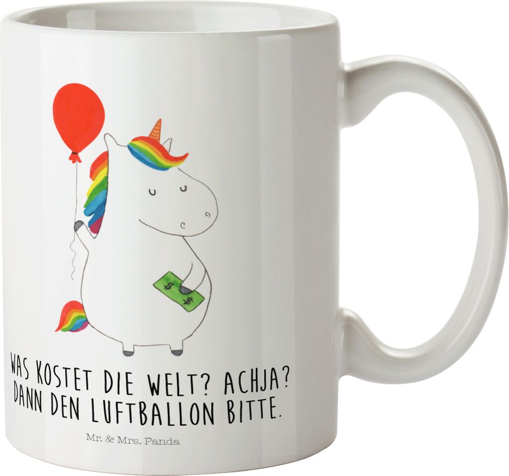 Mr. & Mrs. Panda Pott Einhorn Luftballon - Weiß - Geschenk, Produktbild 