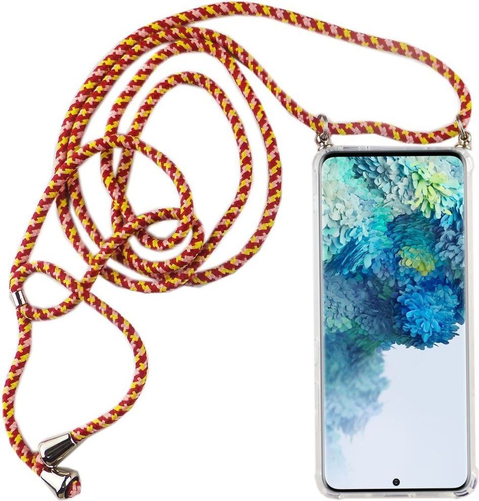Samsung Galaxy Case Handykette Hülle Umhänge Tasche Slim Cover Case Handyhülle Kordel Band, Für Handy:Samsung Galaxy S9, Band wählen:Rot Bunt