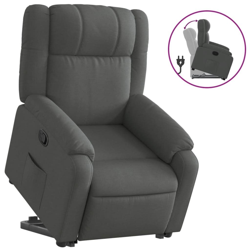 "WINTER SALE"Relaxsessel- TV-Sessel - Einzelsofa elegantes Design - mit Aufstehhilfe Dunkelgrau Stoff - 77x95x99cm - Couchsessel NeuMöbel554542