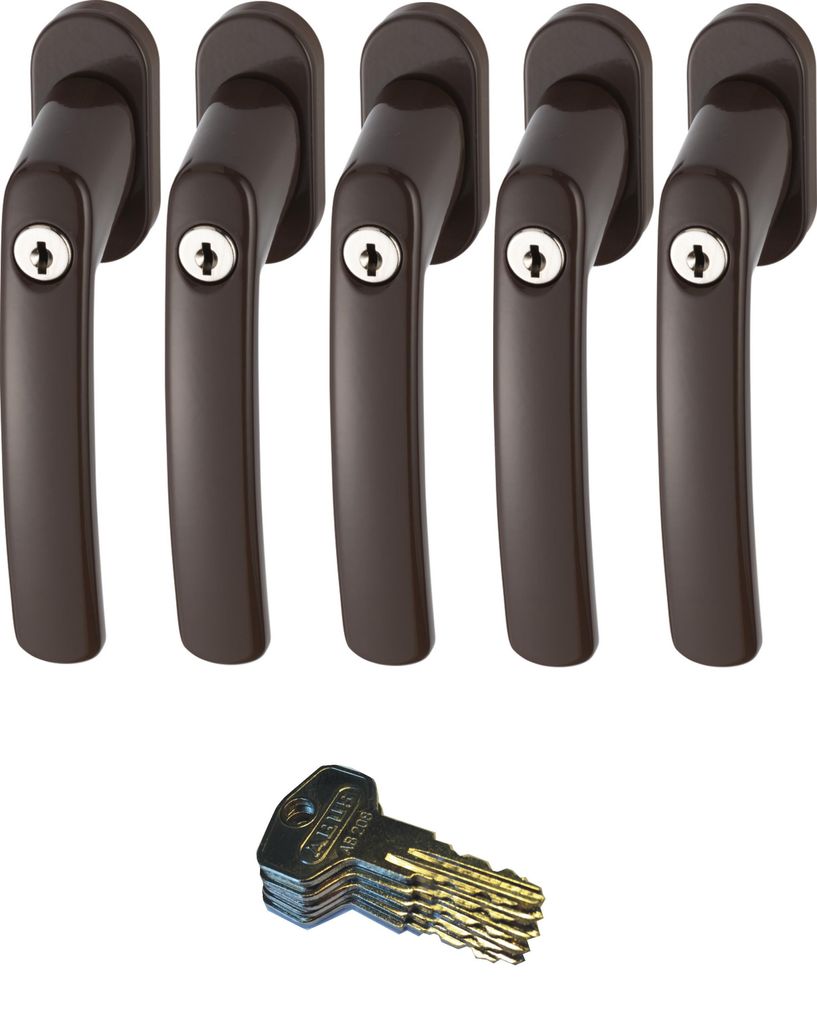 ABUS FG200 B SB abschließbarer Fenstergriff, braun im Set 5 Produktbild 